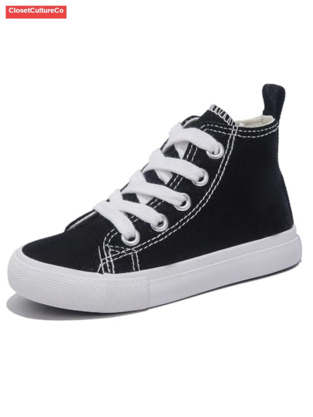 Toddler High-Top Canvas Sneakers Lace-Up Casual Boys Girls
